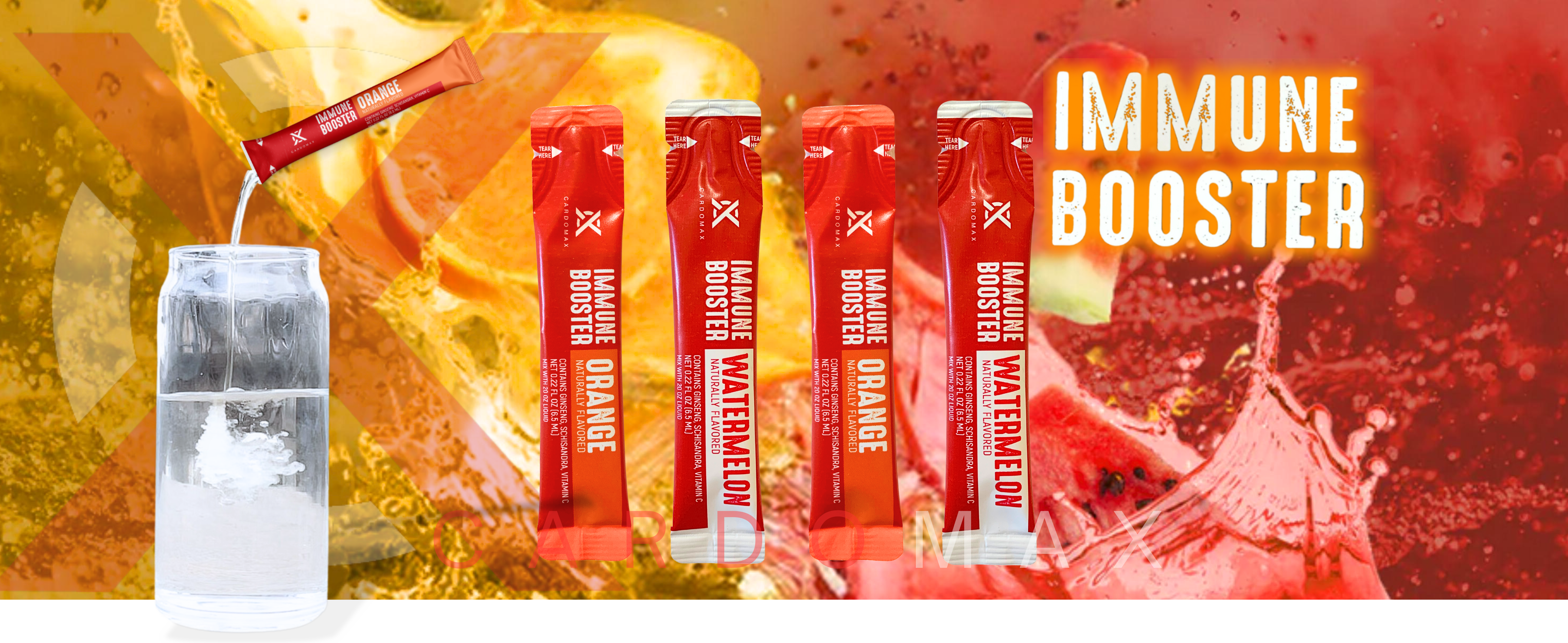 Cardomax Immune Booster Orange & Watermelon - Mezcla con 1L de Líquido